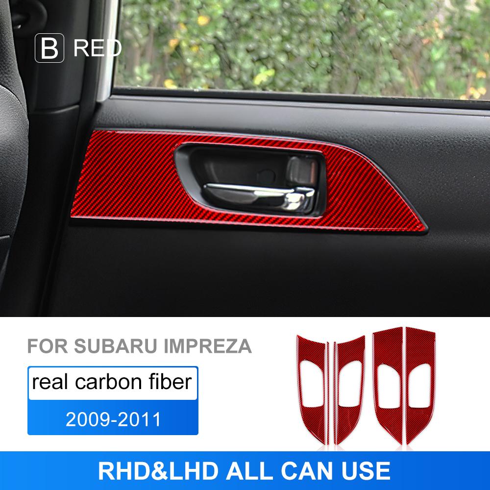 Carbon Fiber Style Interior Sticker Trim for Subaru Impreza 2009 2010 2011 Door Handle Area