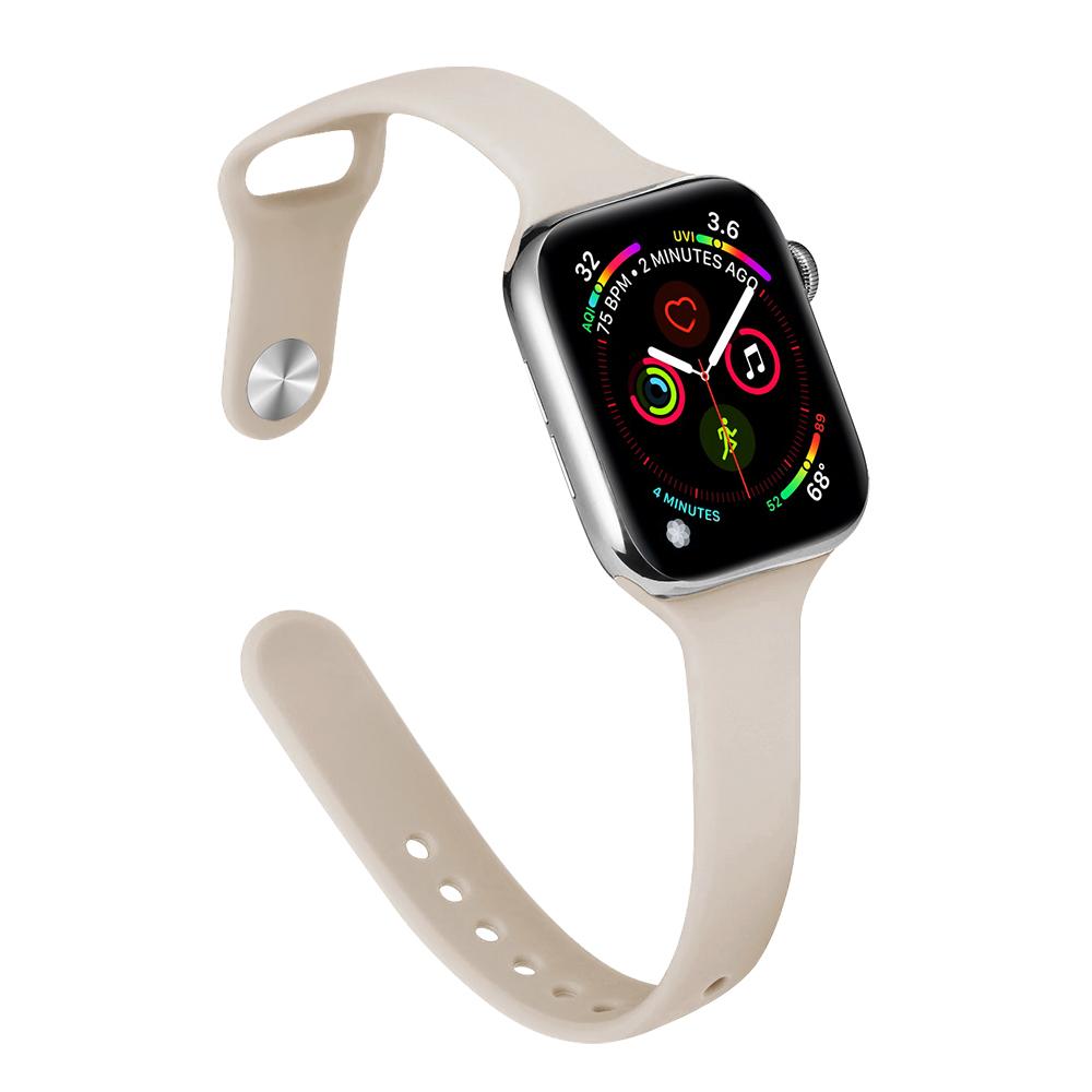 Ремешок для Apple Watch Band 40 мм, 44 мм, 45 мм, 41 мм, 38 мм, 42 мм, спортивный тонкий силиконовый браслет correa iWatch Series 8 Ultra 2 SE 7 6 3 9