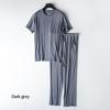 Men's Spring and Summer New Modal Pajamas Two-piece Short-sleeved Trousers Thin Large Size Loose Sports Home Wear Suit Sleepwear