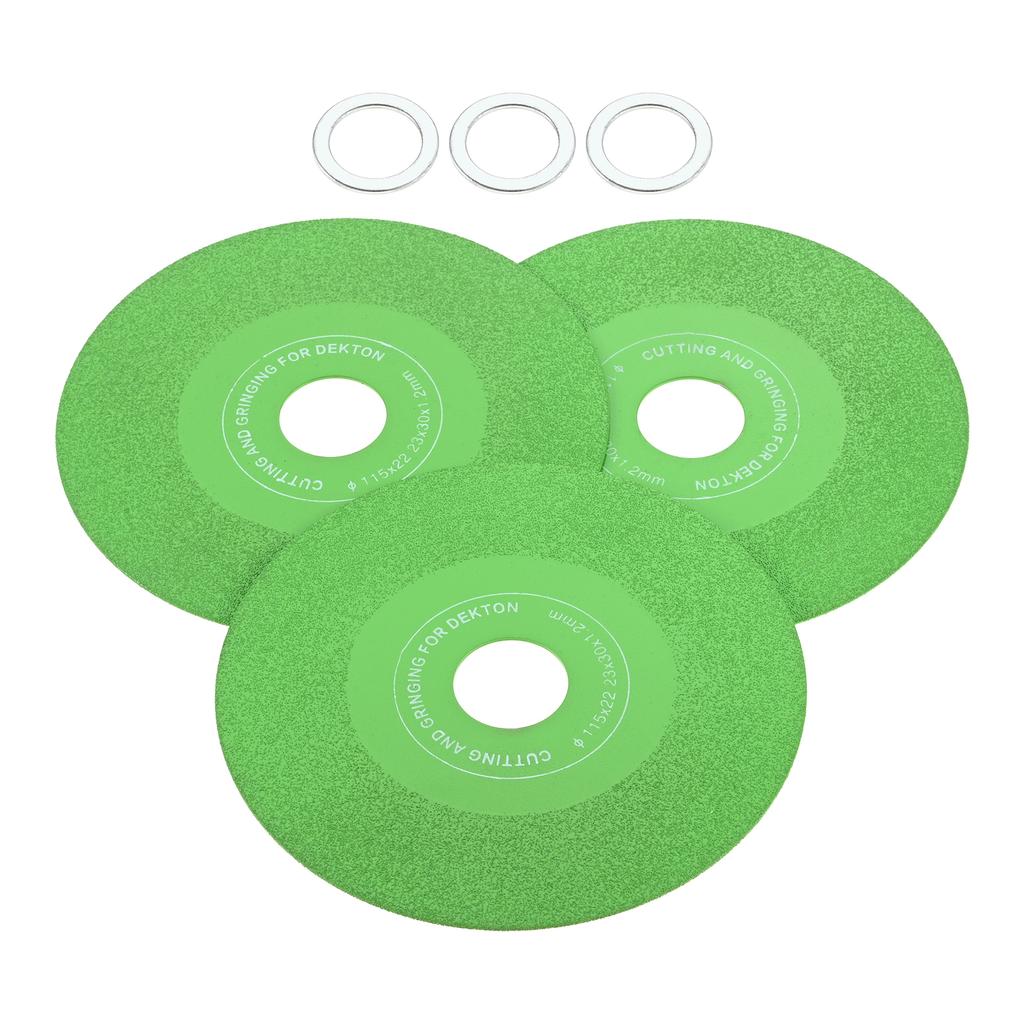 3pcs Rock Slab Diamond Grinding Discs 5" 115mm Diameter Ultra Thin 1.5mm Blade fit 4.5Inch Angle Grinder Cut Glass Jade Ceramics