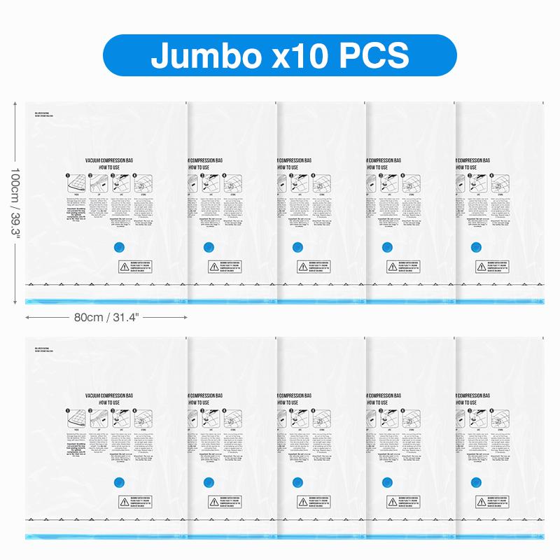 Вакуумные пакеты для хранения 8-18 шт., экономящие место сумки, дорожные перезаряжаемые воздушные насосы, различные герметичные насосы для компрессионной одежды, одеяла, багажа