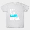 T Shirt Women Eat Sleep Swim Repeat Harajuku Print Kawaii Tshirt Summer Short Sleeve Female T-Shirt Top Tee