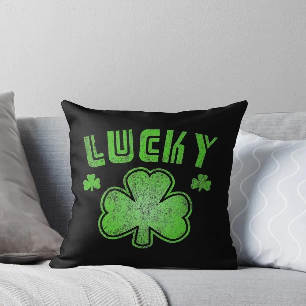 Green Dwarf Clover St. Patrick's Day Pattern Decorative Pillowcase Cushion Cover Print Decoration Living Room Office Home