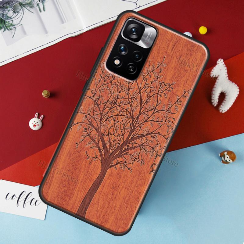 Чехол с рисунком из натурального бамбука для Xiaomi Redmi Note 11 Pro, чехол для Redmi Note 10 Pro 8 9 10S 9S 9A 9C 9T, чехлы