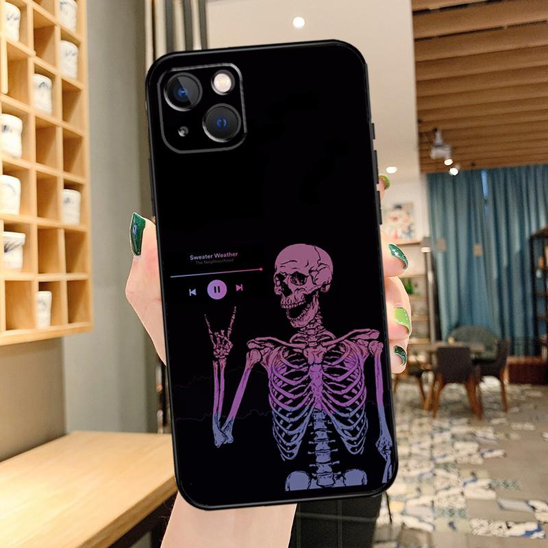 Готический чехол для телефона с черепом для iPhone 16 17 Pro Max 15 14 13 11 12 Pro Max mini 15 16 Plus 16e 17 Air Cover