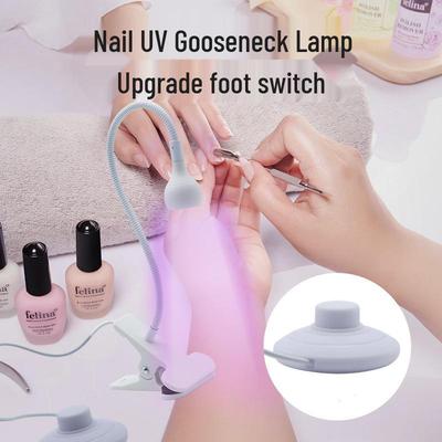 Портативная УФ/LED лампа для маникюра на гибкой ножке с педалью для полимеризации и фототерапии