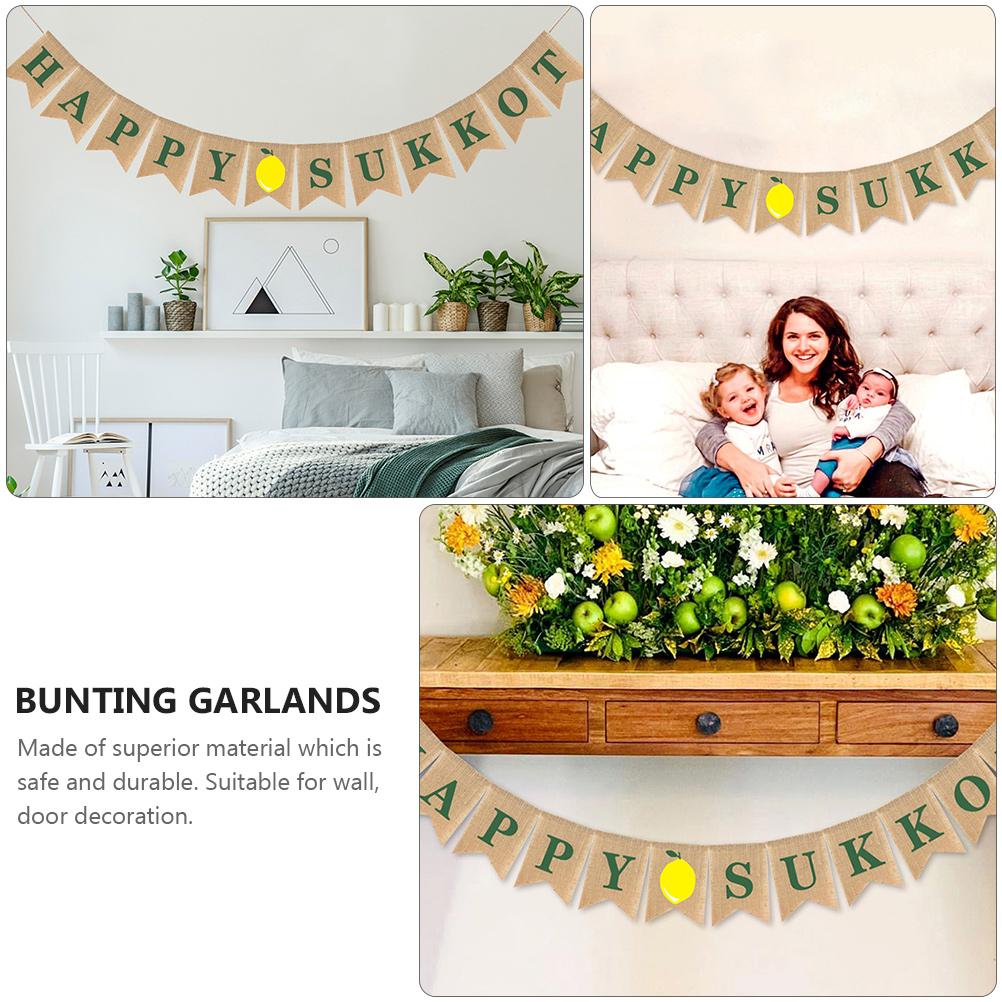 Суккот Подвесной баннер для еврейского праздника Кущей Винтажный декор Баннер для вечеринки