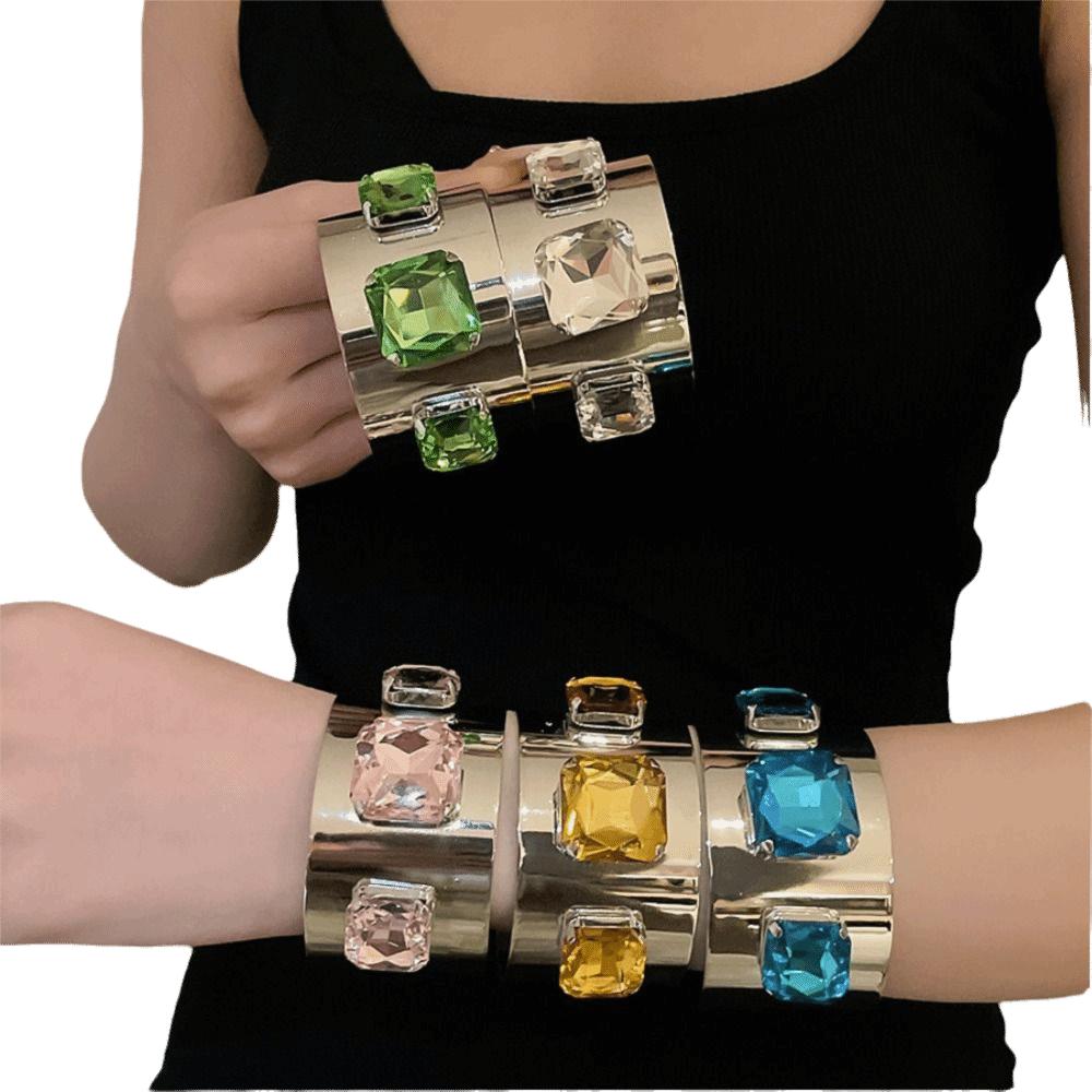 Iron Wide Cuff Bracelet Glossy Metal Open Bangle New Wristband Jewelry Daily Wear