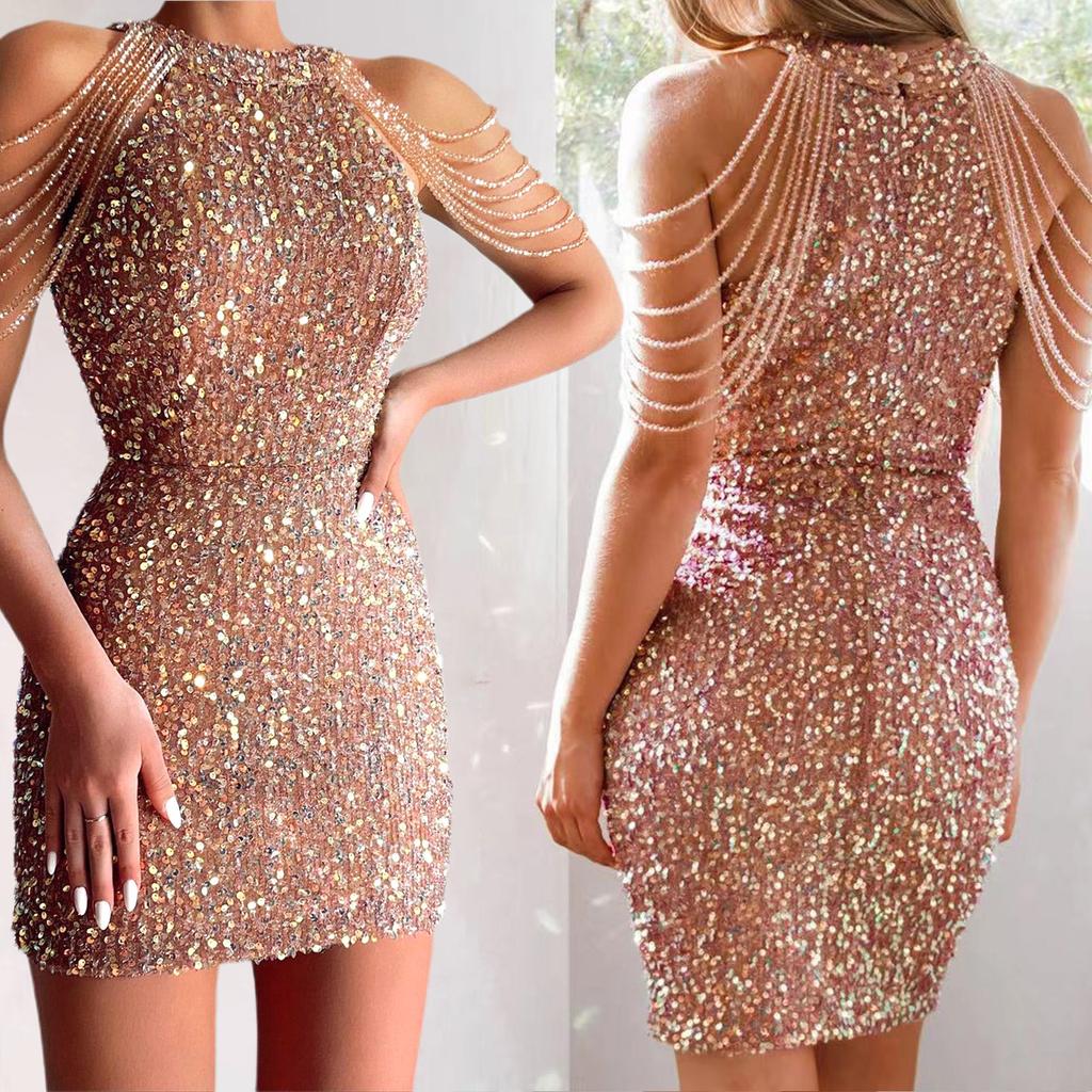 Женское платье-карандаш без рукавов с кисточками на талии и плечами, с запахом на талии, мини-платье с лямкой на шее для коктейльной вечеринки