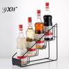 Coffee Syrup Storage Rack Organizer 4-Bottle Trapezoidal Step Design Curved Bottle Holder Fits Torani Monin Space-Saving Bar Accessory Guardrail