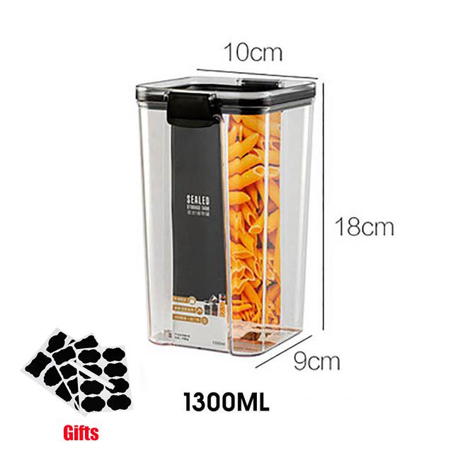 Контейнеры для хранения продуктов, пластиковые банки, герметичные банки, кухонный ящик для хранения, прозрачный контейнер для лапши, специй, круп, органайзер