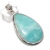 Natural Amazonite Gemstone 925 Sterling Silver Jewelry Pendant 2.32" C2W46
