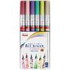 Набор художественных кистей Pentel Color Brush Pen, 6 цветов, XGFL-6ST