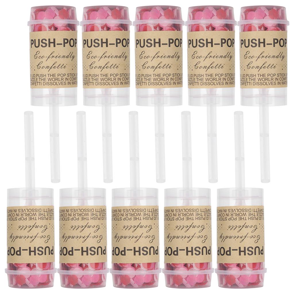 10Pcs Push Pop Confetti Poppers Cannon Wedding Graduation Gender Reveal Birthday Party Supplies