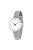 ARNE JACOBSEN CITYHALL 53200-1408 Wristwatch, 30mm, Scandinavian Design, Water Resistant (Quiet Design with No Second Hand), White with Silver Mesh