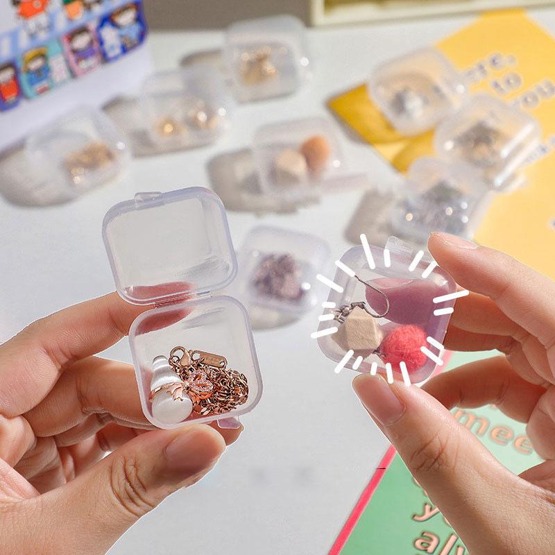 10 шт. маленькие коробочки квадратные прозрачные серьги пластиковая коробка футляр для хранения ювелирных изделий