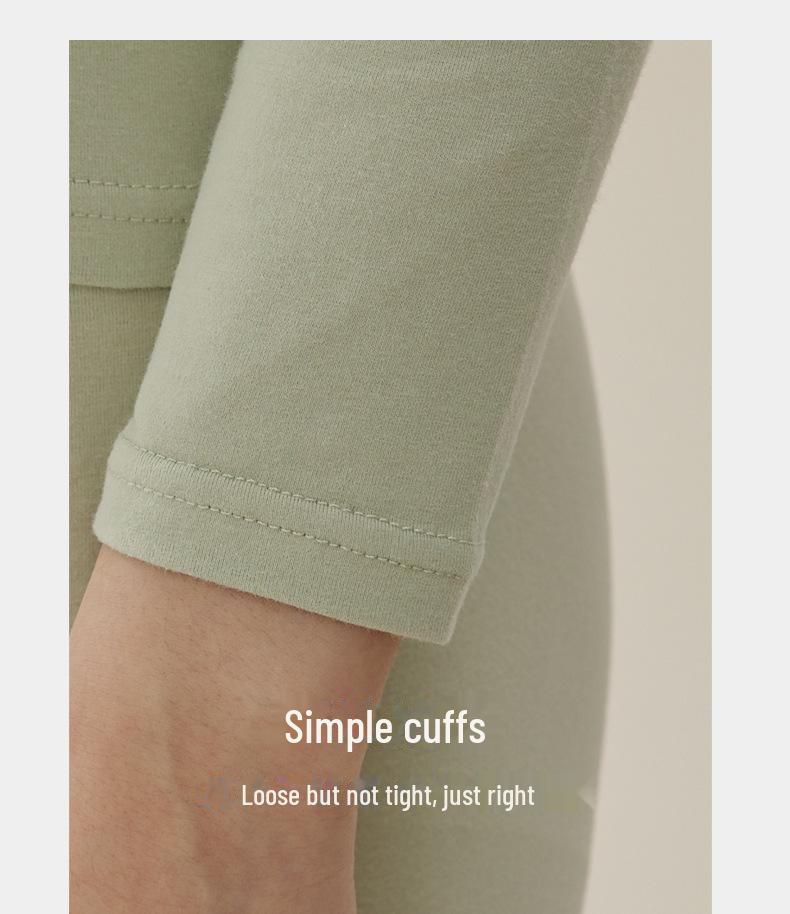 Женский комплект термобелья из хлопка с круглым вырезом, осень/зима, большой размер