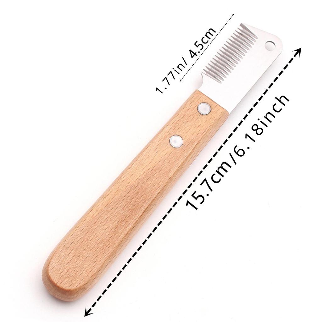 Нож для удаления шерсти домашних животных, профессиональная расческа для собак, нож из нержавеющей стали с деревянной ручкой, нож для удаления шерсти домашних животных, щетки для ухода за домашними животными