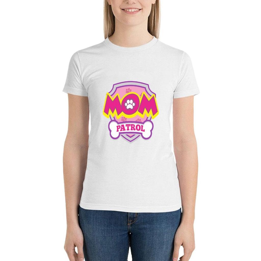Mom Patrol Dog Funny Gift Birthday Party T-Shirt Female Clothing Blouse Aesthetic Clothing Funny Ariat Shirts For Women