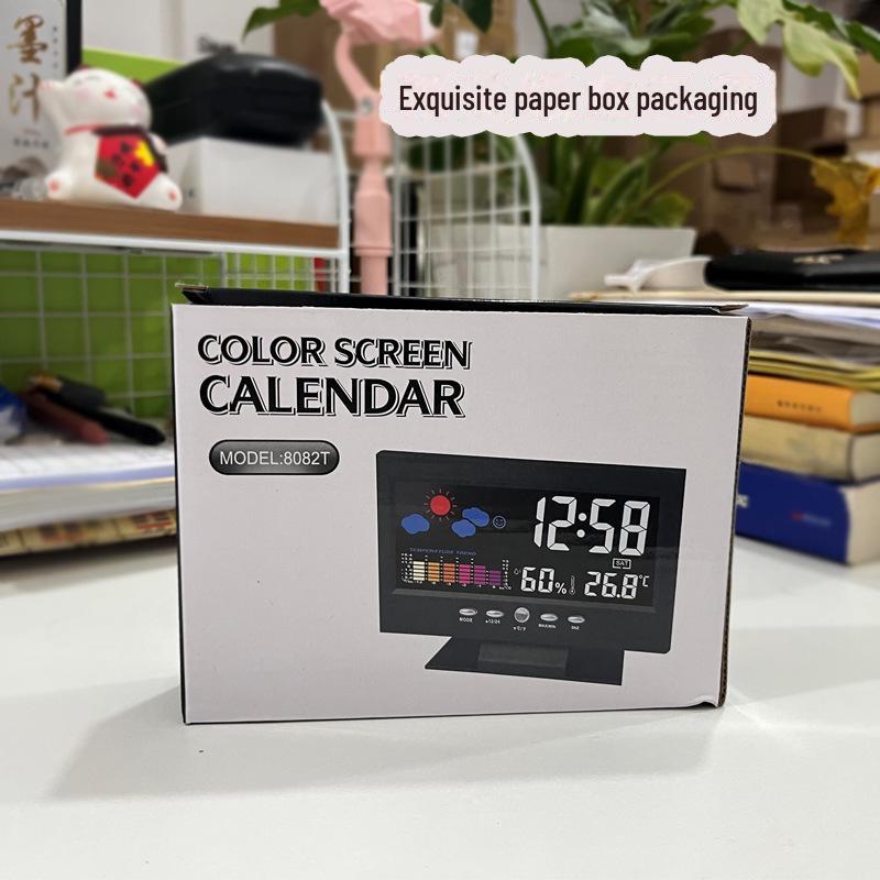 Будильник с цветным дисплеем и прогнозом погоды с голосовым управлением для пожилых людей - модель 8082