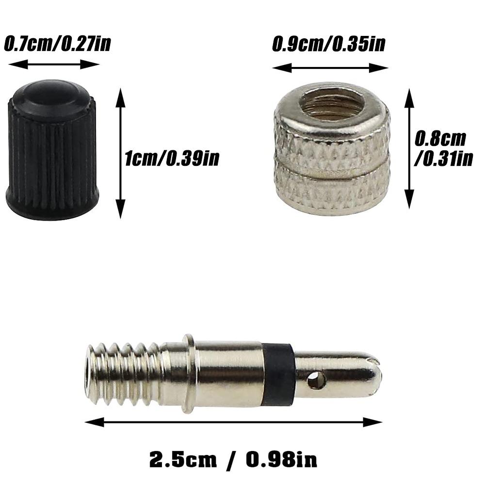 1Set Valve Core Kit, Anti Aging Nickel Plated Brass Universal Bike Tire Valve Core with for Electric Vehicles
