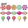Holiday Party Supplies Wooden Christmas Balls, Candy Stripe Tree Hanging Ornaments, Ornaments Macaron Color Festive Pendant for Home Decorations