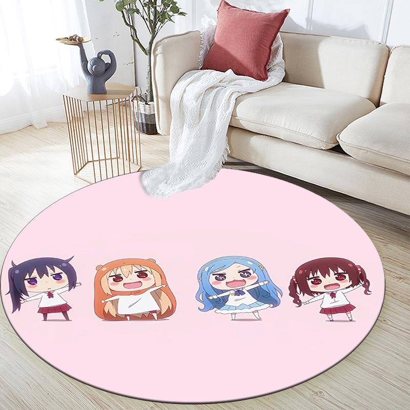 Himouto! Umaru‑chan Round Area Rug,Carpet Rug for Living Room Bedroom Sofa Playroom Decor,Non-slip Floor Mat