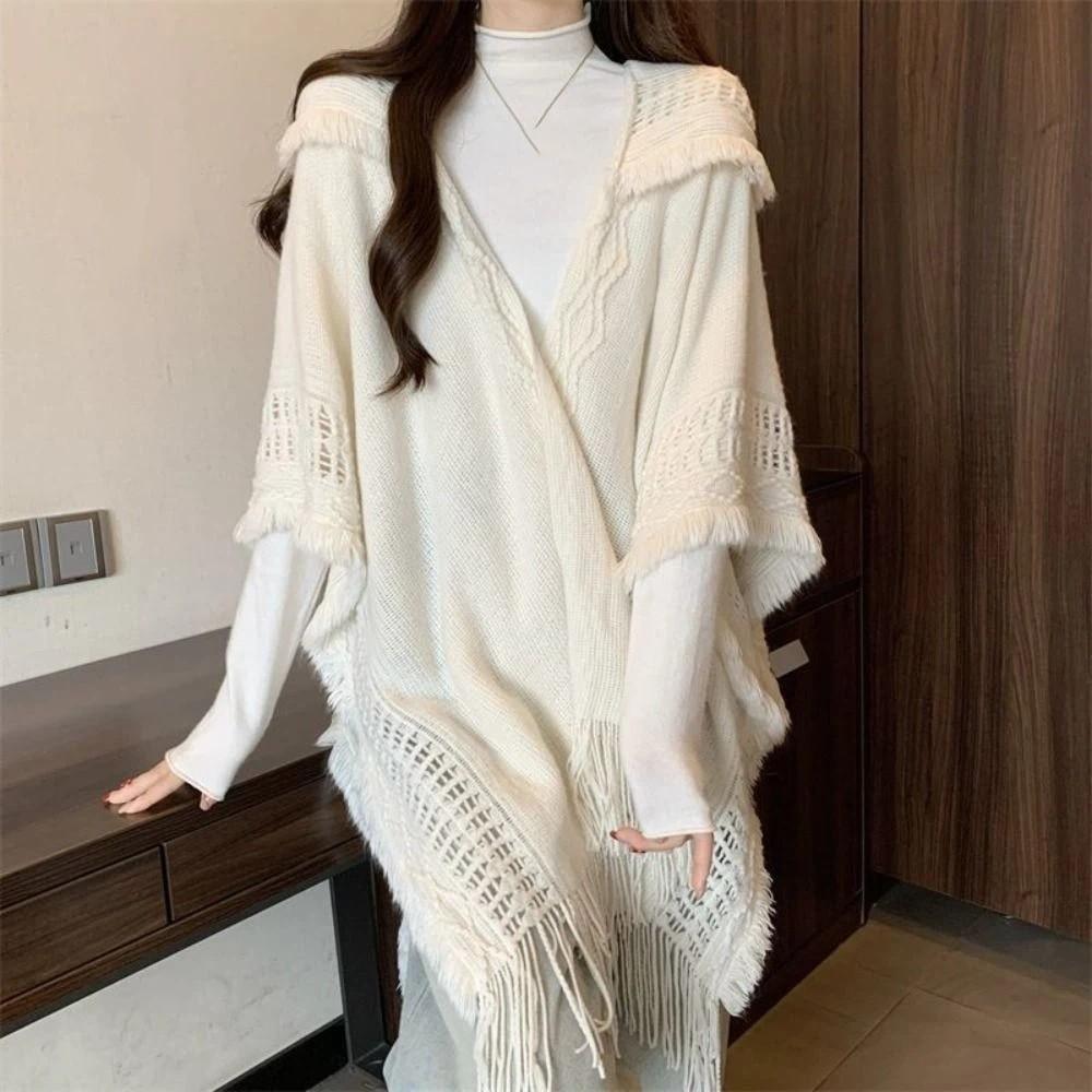 Crochet Top Knitted Hoodie Shawl Wrap Evening Capes Elegant Women Cloak Female/Women
