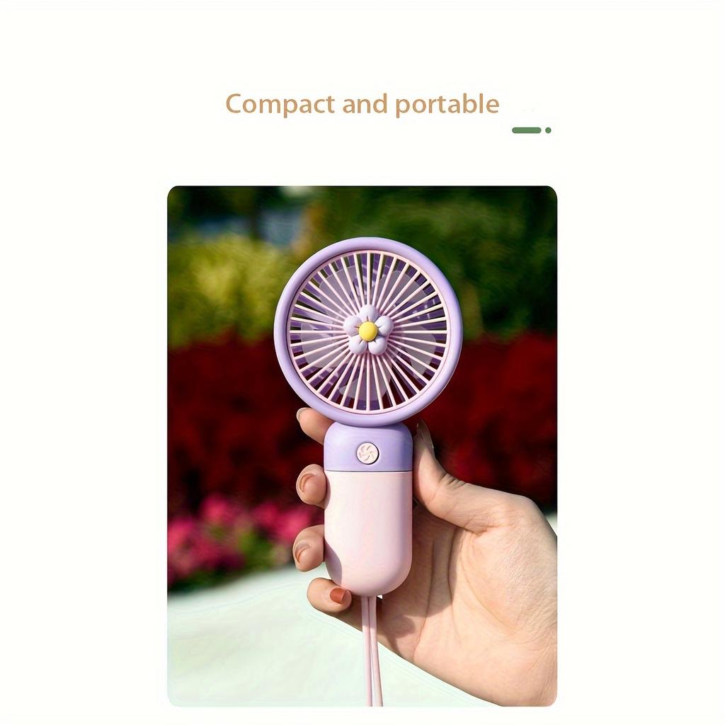 Портативный небольшой USB-вентилятор с зарядкой, портативный электрический вентилятор, домашний и наружный мини-симпатичный подвесной веревочный вентилятор