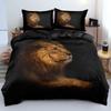Black Lion Duvet Cover with Pillowcase 2/3 Piece Bedding Set