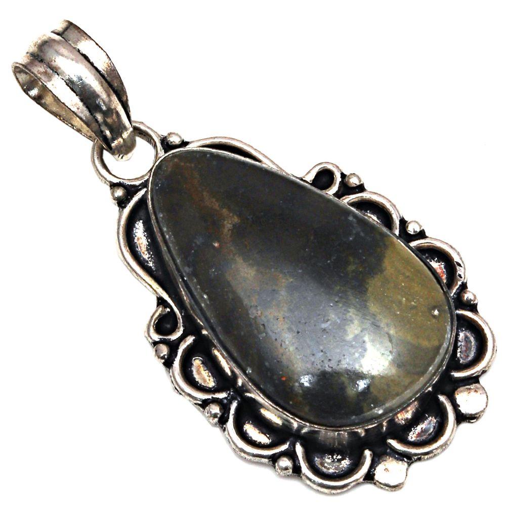 Подвеска Septarian Jasper Gemstone Gift For Her Серебряные украшения 2"