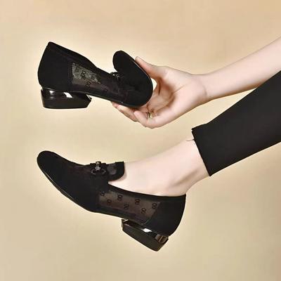 Женские туфли-лодочки 2025 новая летняя сетка с перфорацией мягкая кожа женские туфли низкий каблук мягкая подошва обувь Дуду дышащие лоферы