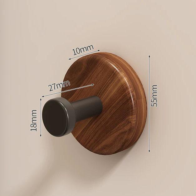 Walnut Adhesive Wall Hook - No-Drill, Strong Load-Bearing Hook for Bathroom & Clothing