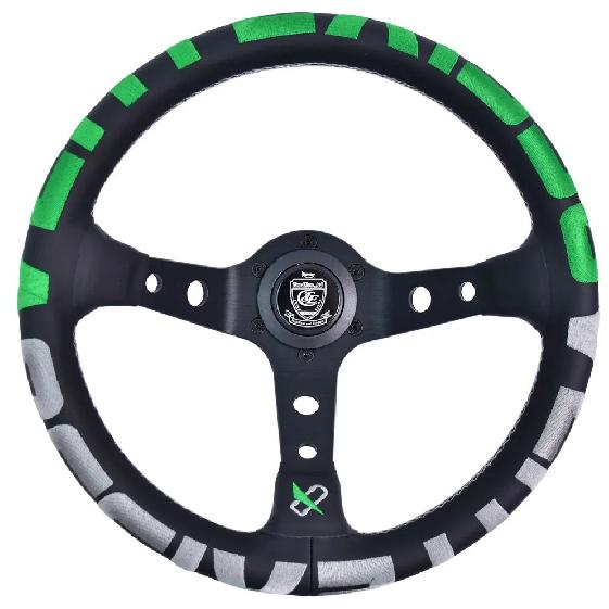 Универсальный спортивный руль Vertex для автомобиля 320 мм Кожаная вышивка Вышивка Дрифт Модифицированные автозапчасти Гоночный руль