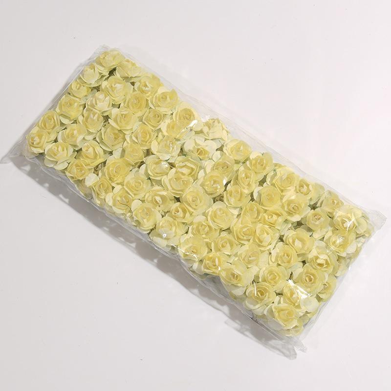 144 шт./упаковка сливовые розы маленькие бумажные цветы имитация цветка подарочная коробка конфет декоративная гирлянда ротанговый головной убор своими руками