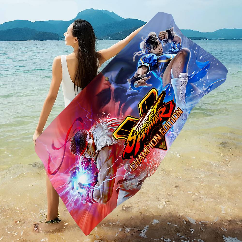 Game S-Street-F-Fighter Big Microfiber Beach Towels Quick Dry Towel Sand Beach Towels Pool Towel for Travel Swim Pool Yoga