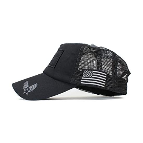 Avirex Cap for Men and Large Sizes Mesh Cap with Military Day Gift Women, Available, Patch, Popular, Trendy, Father's (XL, Black)