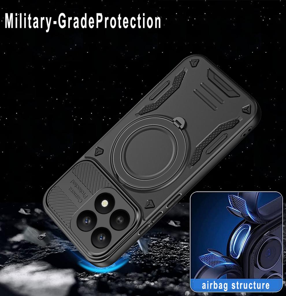 Противоударный чехол-броня с держателем-кольцом для пальца для Xiaomi 17, защитный, с магнитной адсорбцией Magsafe, чехол с металлическим кольцом-держателем