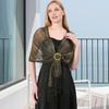 Metallic Shawl Glittery Glow Women Sparkling Wrap Tassel Bucket Design Formal Occasion Shawl Versatile Evening Shawl