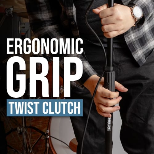 Shure by Gator SH-RBMICSTAND10 Microphone Stand, Straight Type, Vibration-Dampening 10" Round Base