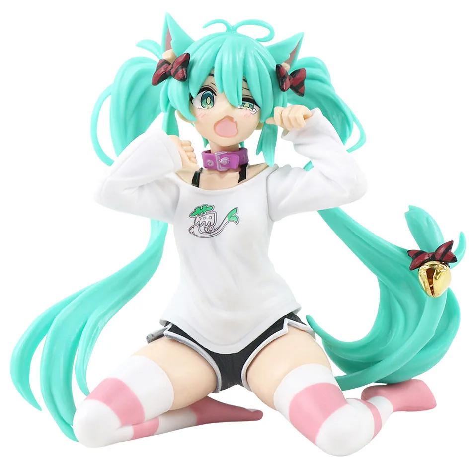 Горячие Пижама с коротким рукавом и кошачьими ушками Hatsune Miku, Фигурка Hatsune, Модель пейзажа Miku, Аниме Красивая девушка, Настольное украшение, Подарок