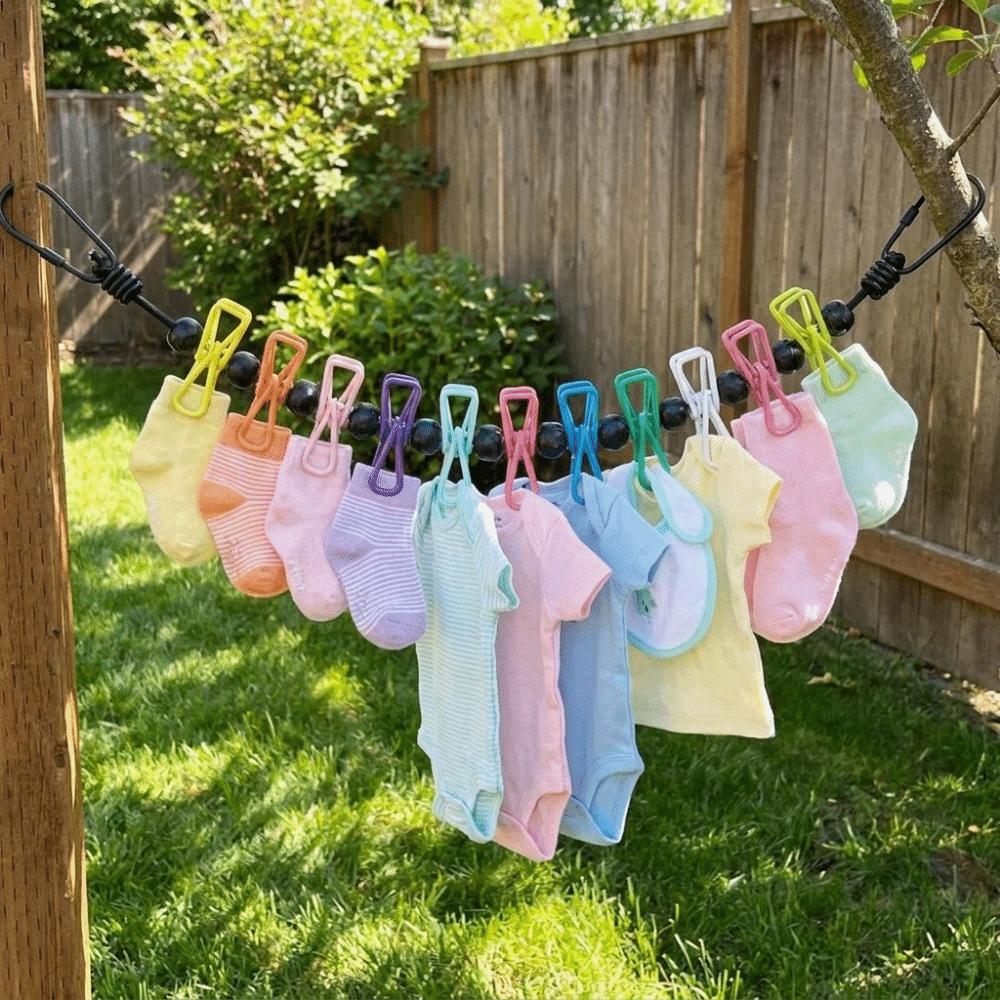 Elastic Stretch Retractable Clothesline 1.8 M Clothes Drying Rope Indoor Laundry