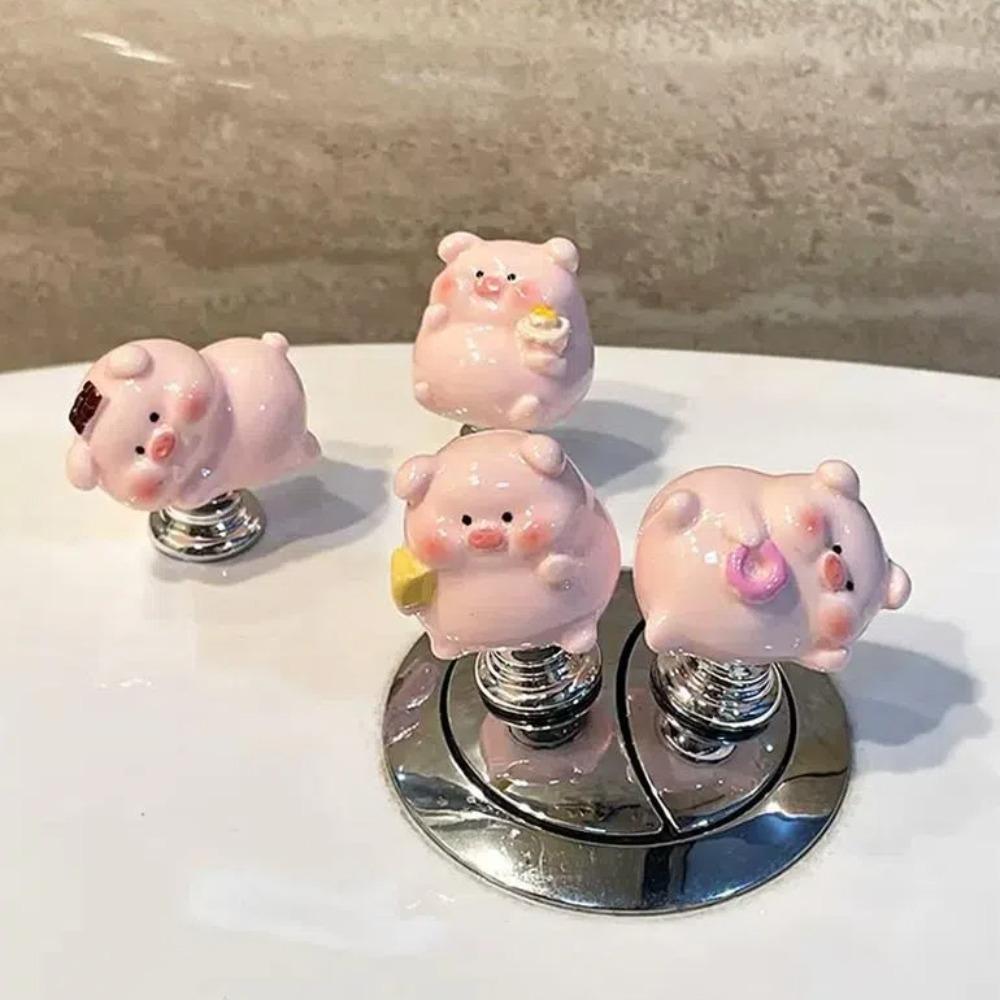 Милый 3D-свинка, туалетный пресс, длинный протектор для ногтей, многофункциональная кнопка для туалета, домашний декор, туалетный пресс, инструмент для ванной комнаты