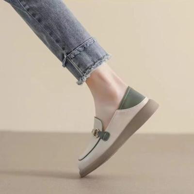 Туфли женские повседневные женские туфли на плоской подошве с круглым носком в корейском стиле, модные и недорогие, летние туфли 2024 года, оптовая продажа по социальным ценам