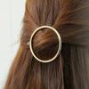 Gold Round Barrettes Circle Geometric Hairpin Fashion Metal Hair Clips  Girls
