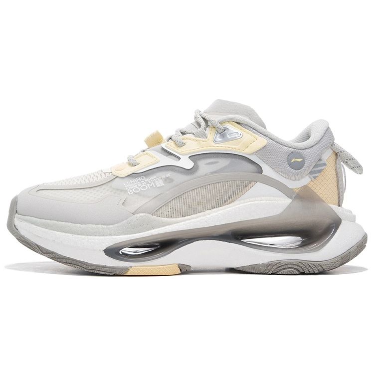 Li Ning Beyond Infinity Lightweight Slip-Resistant Durable Casual Sneakers Women Sneakers Light-Yellow Gray AZGS054-2