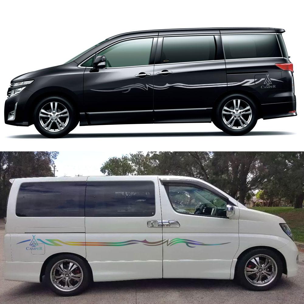 Боковые наклейки на дверь автомобиля для Nissan Elgrand E50 E51 E52 2,5 3,5 детали кемпер фургон минивэн графические аксессуары для тюнинга винил