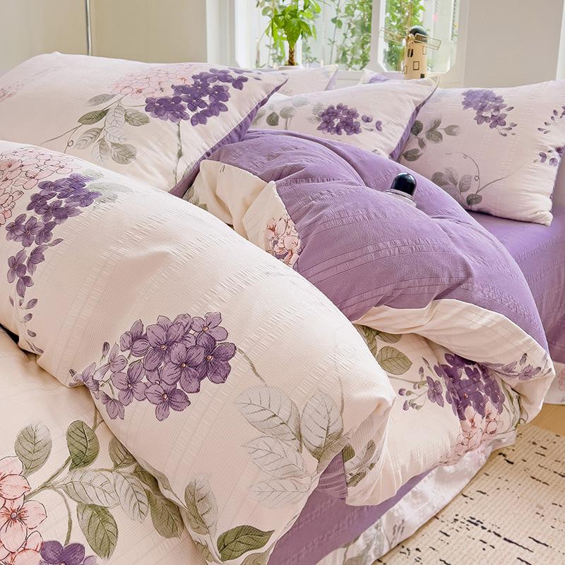 Комплект постельного белья с цветами и наволочкой, простыня, односпальная кровать, комплект постельного белья из стираного хлопка, пододеяльник, двуспальная кровать размера Queen/King