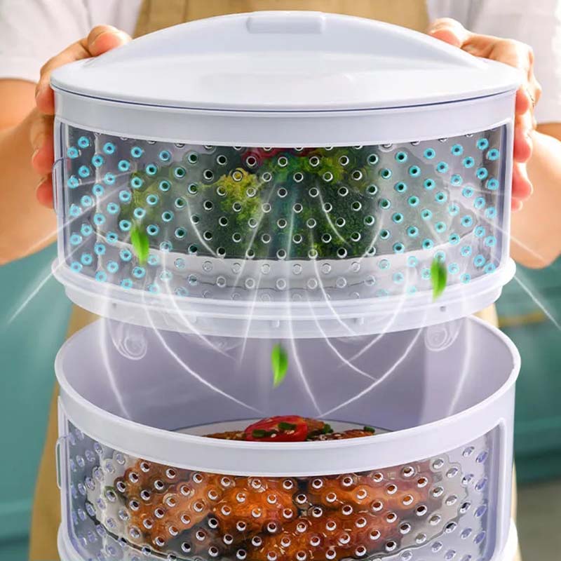 Kitchen Stackable Insulation Dust Proof Food Leftover Container with Lid Cover Dust and Fly Proof In Summer