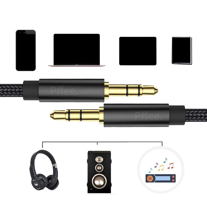 Pffee 24 К позолоченный стереозвук аудио кабель между мужчинами 3,5 мм разъем Aux кабель автомобильная гарнитура динамик плеер Aux шнур